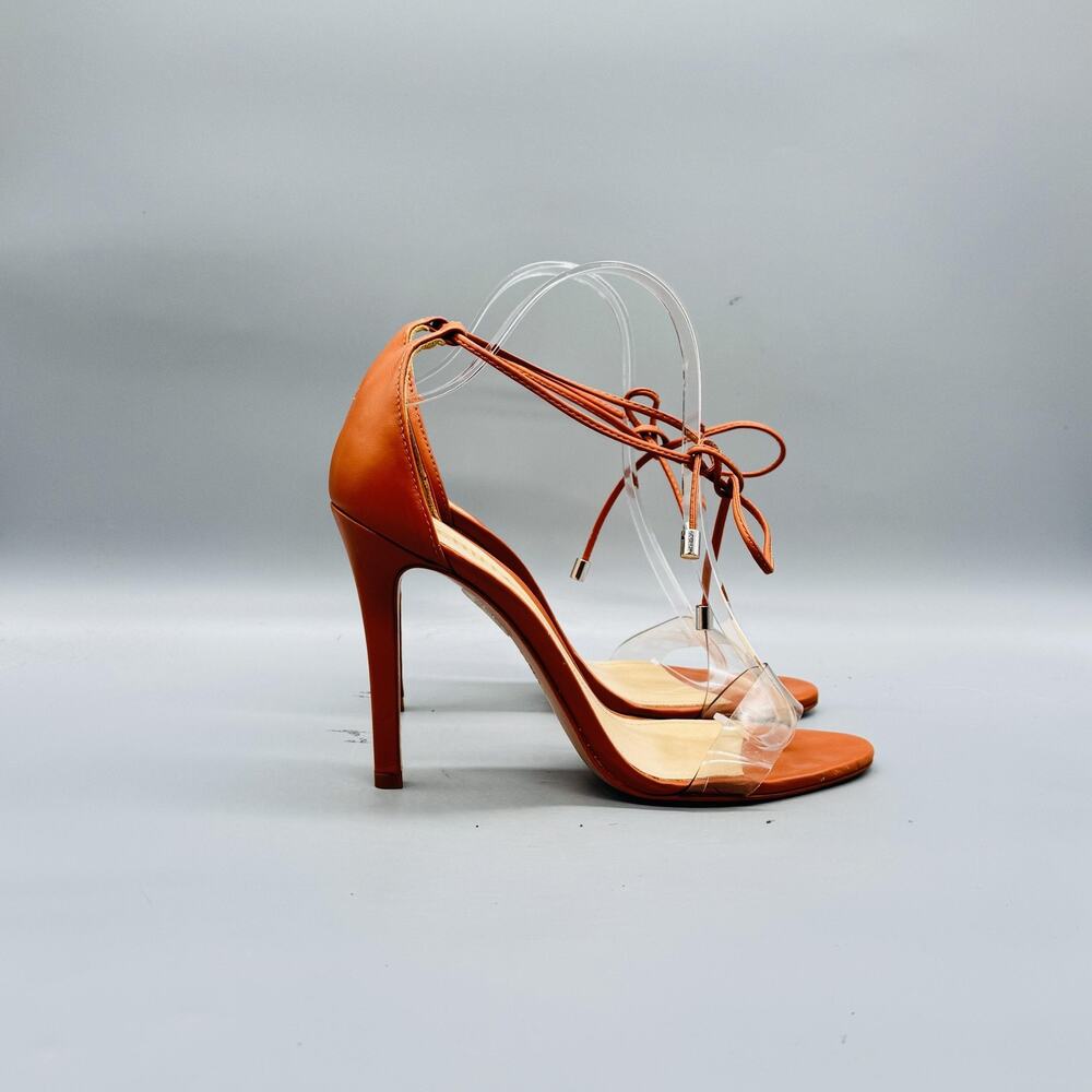 Schutz Shoes Womens 8.5 Brown Leather Strappy Lace Up Josseana Stiletto Heels